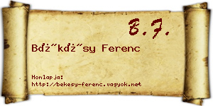 Békésy Ferenc névjegykártya